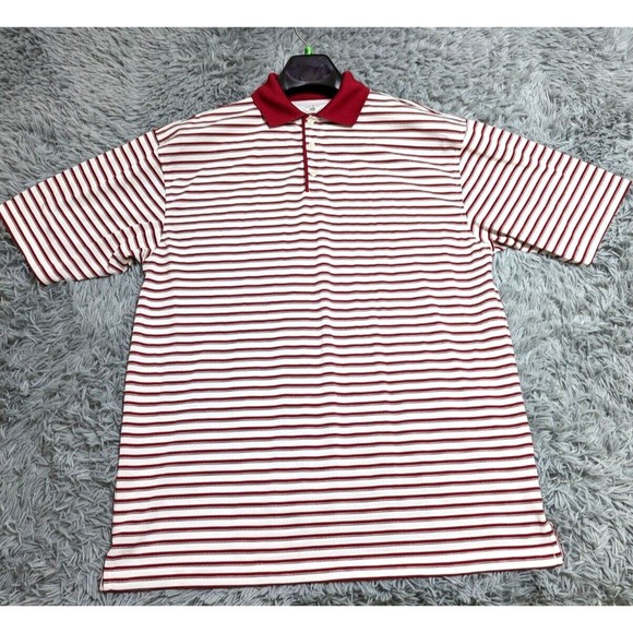 Haggar Cool 18‎ Mens Polo Shirt Size Large Activewear Golf Tennis Short Sleeve - Picture 1 of 9
